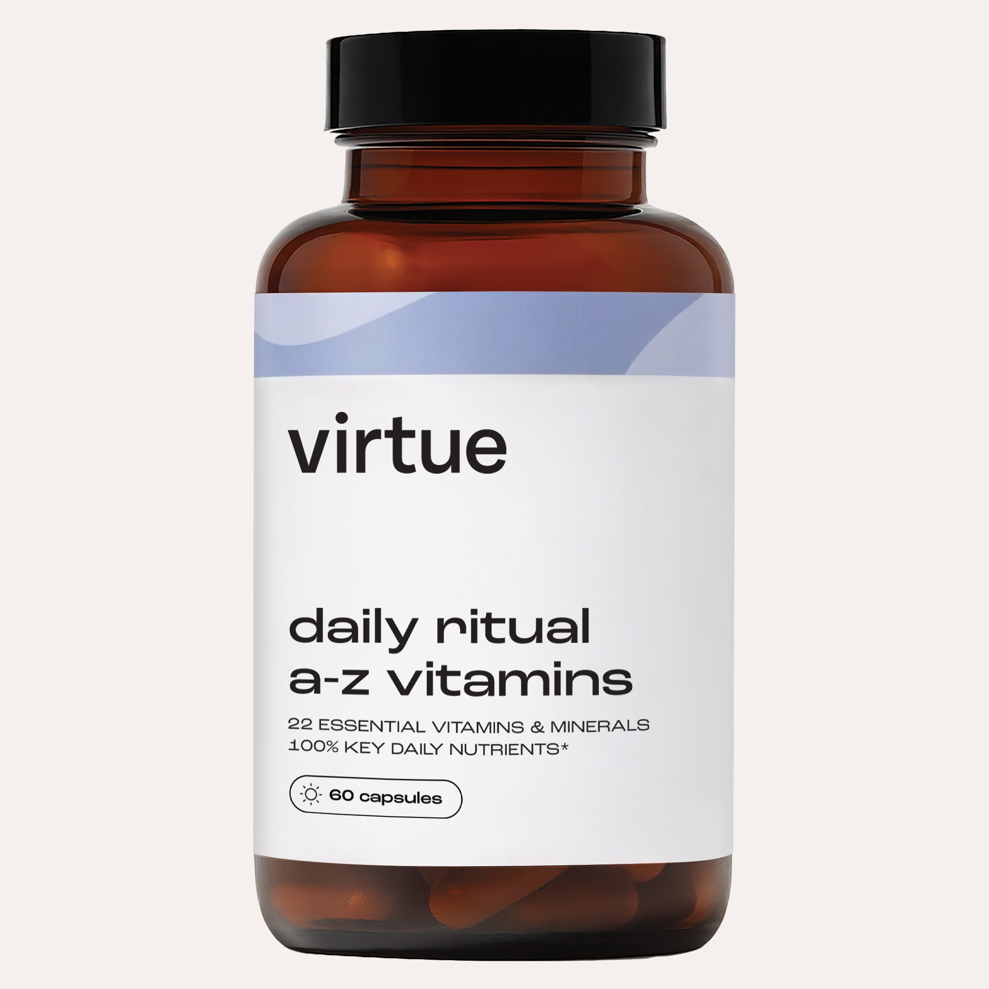 Virtue daily vitamins capsules with essential nutrients for everyday health and wellbeing